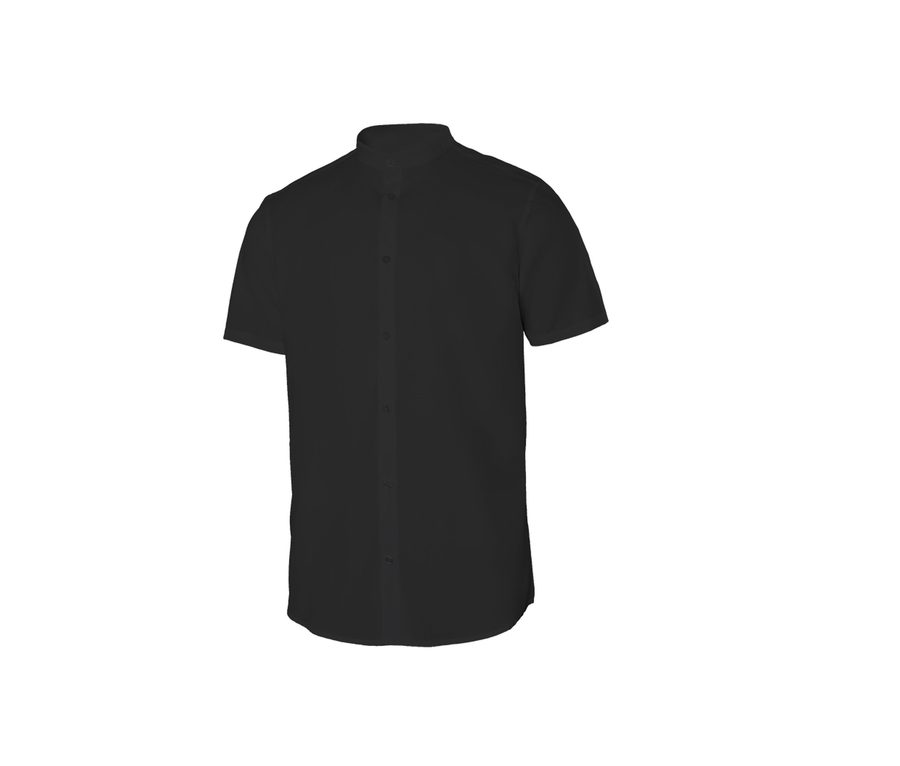 MEN'S SHORT-SLEEVE STRETCH SHIRT — Farbe BLACK