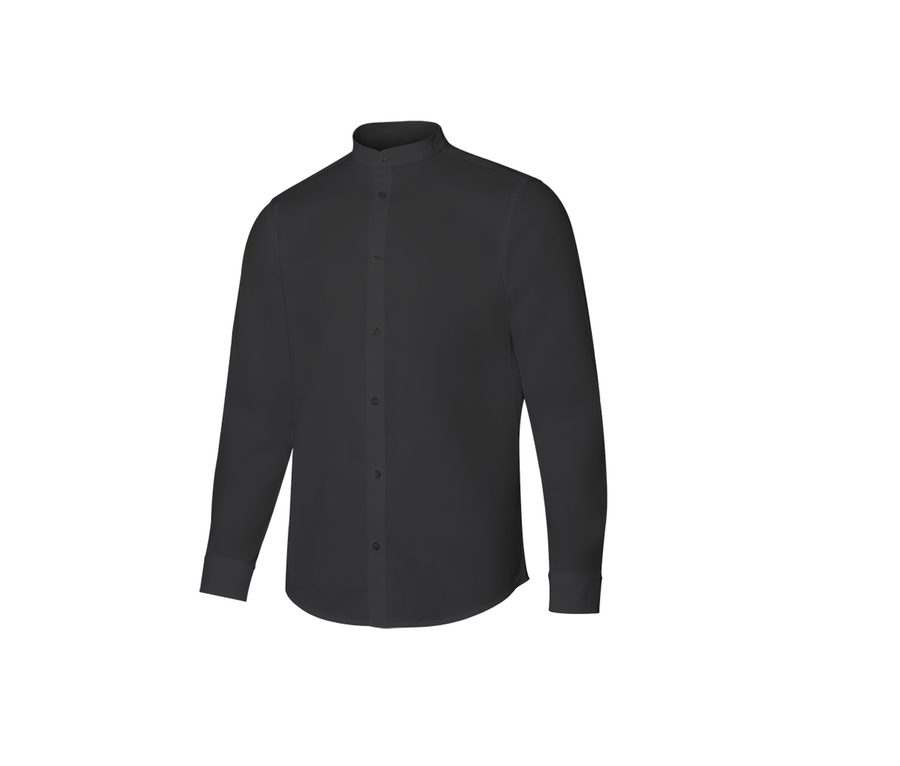 MEN'S LONG-SLEEVE STRETCH SHIRT — Farbe BLACK