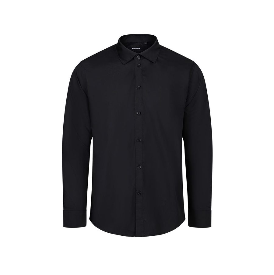 MEN'S LONG-SLEEVE SHIRT — Farbe BLACK