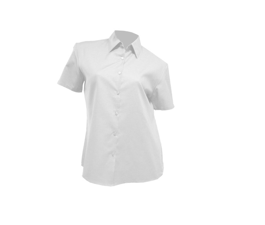 LADY CASUAL & BUSINESS SS OXFORD SHIRT — Farbe WHITE