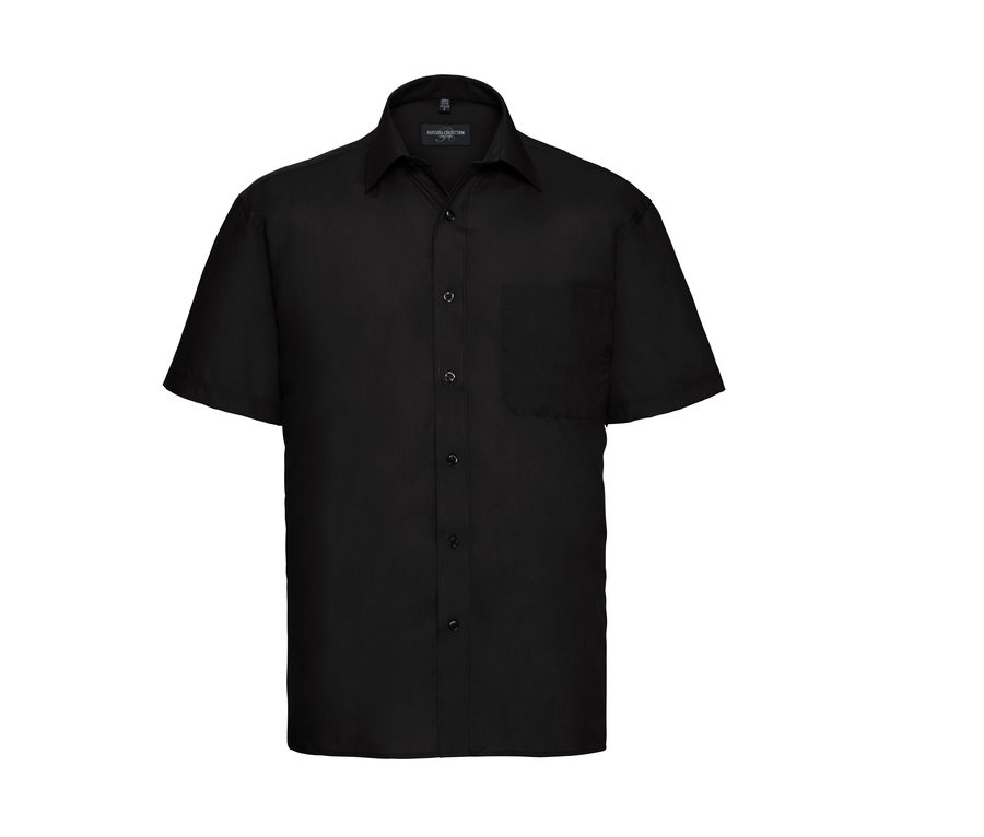 MEN'S SHORT SLEEVE CLASSIC POLYCOTTON POPLIN SHIRT — Farbe BLACK