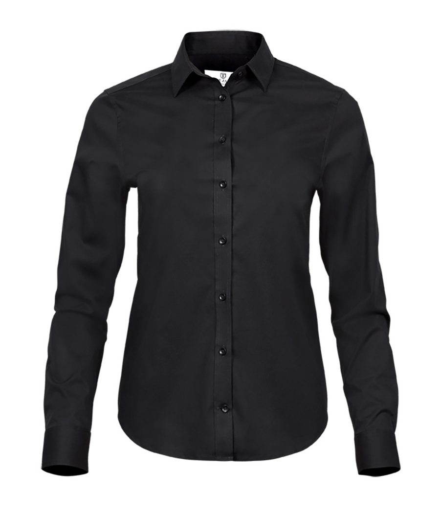 WOMEN'S STRETCH LUXURY SHIRT — Farbe BLACK