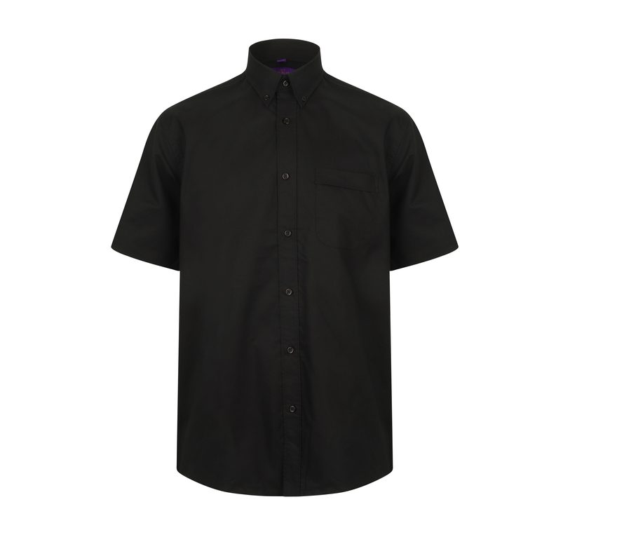 WICKING ANTIBACTERIAL POLYESTER QUICK DRY SHORT SLEEVED SHIRT — Farbe BLACK