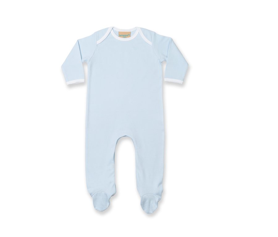 CONTRAST LONG SLEEVED SLEEP SUIT — Farbe BLUE/WHITE