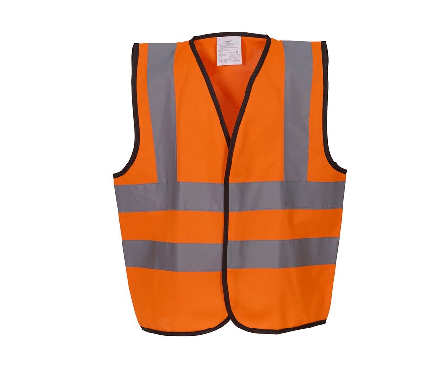 KIDS HI-VIS TWO BAND & BRACES WAISTCOAT — Farbe HI VIS ORANGE