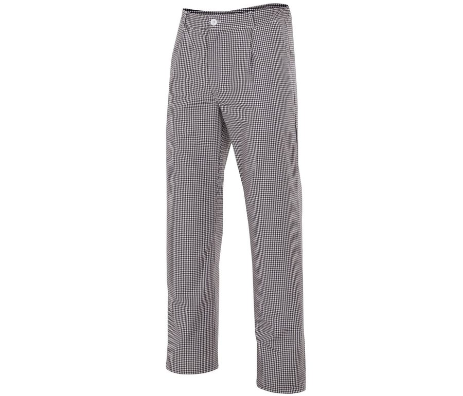 CHECKED KITCHEN TROUSERS — Farbe BLACK