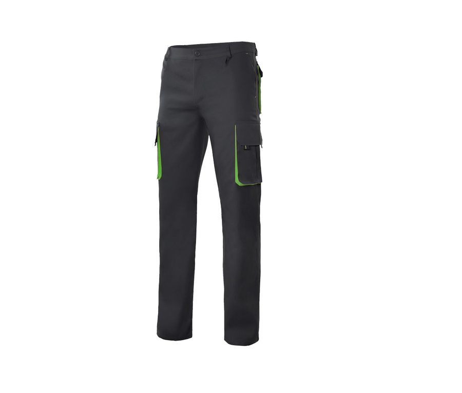 TWO-TONE MULTI-POCKET TROUSERS — Farbe BLACK/LIME