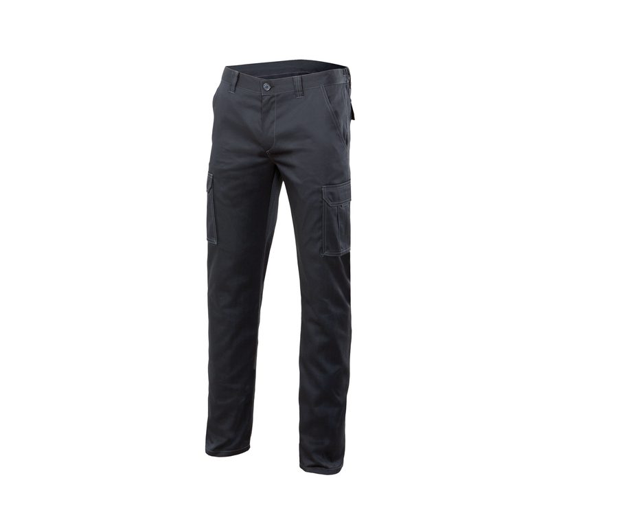 MULTI-POCKET STRETCH TROUSERS — Farbe BLACK