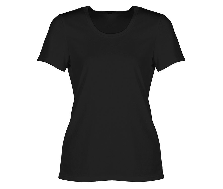 LADIES' NO LABEL SPORT TEE-SHIRT — Farbe BLACK