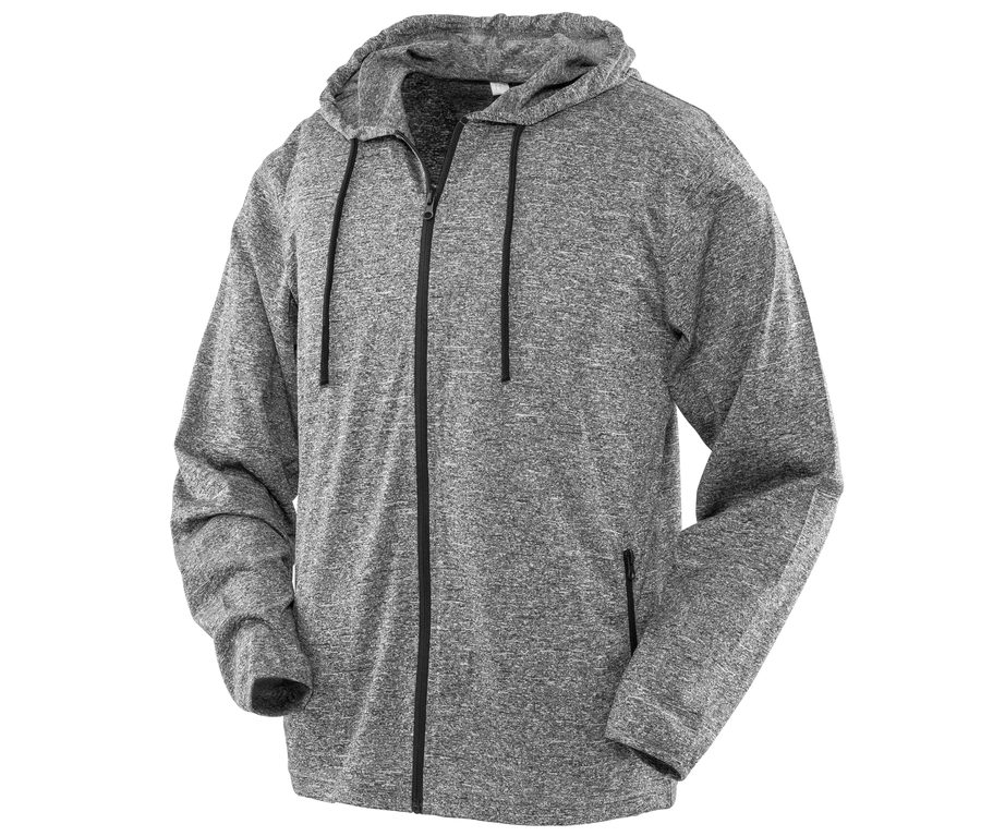 MENS HOODED TEE-JACKET — Farbe MARL GREY