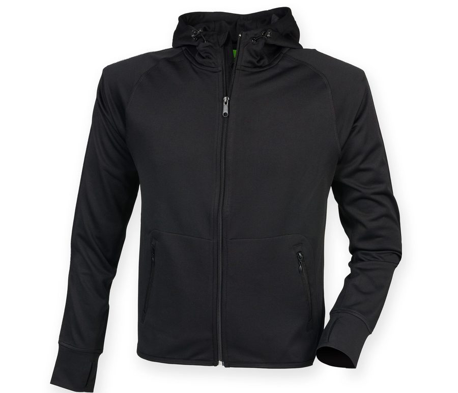 LADIES' RUNNING HOODIE — Farbe BLACK