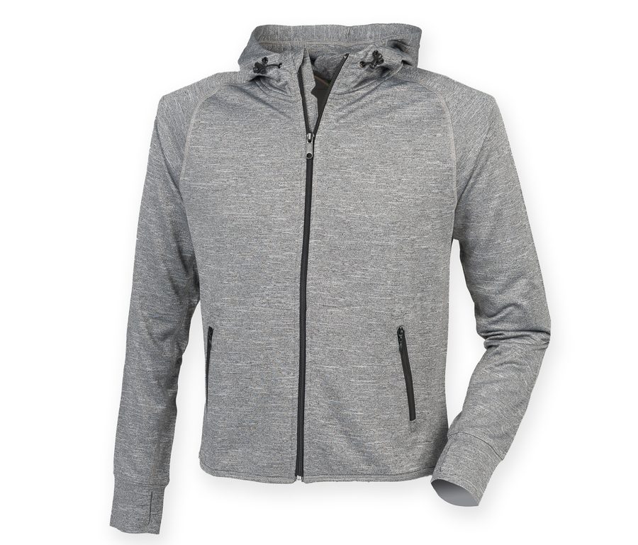 LADIES' RUNNING HOODIE — Farbe GREY MARL