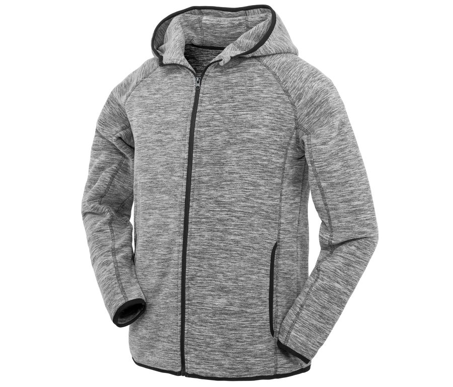 MENS MICROFLEECE HOODI — Farbe GREY/BLACK
