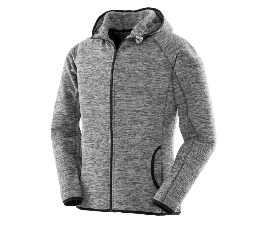 WOMENS MICROFLEECE HOODI — Farbe GREY/BLACK