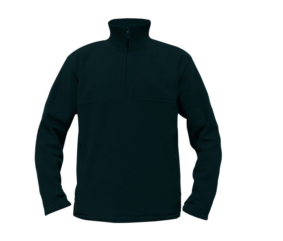 ZIP NECK FLEECE — Farbe BLACK