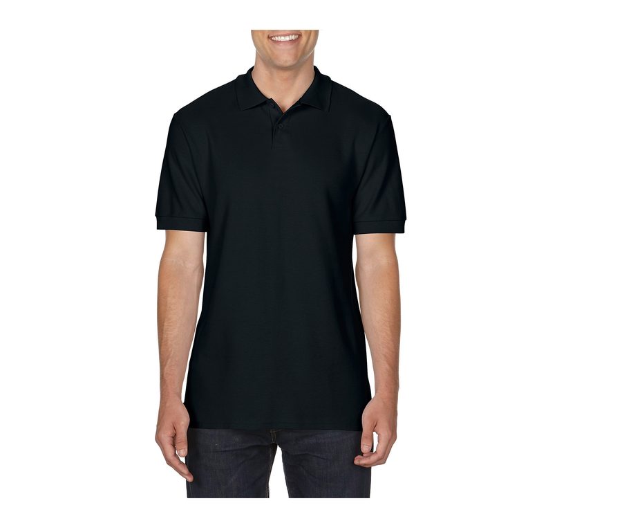 SOFTSTYLE® DOUBLE PIQUÉ POLO MEN — Farbe BLACK