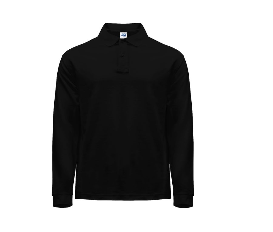 MAN REGULAR LONG SLEEVE POLO — Farbe BLACK