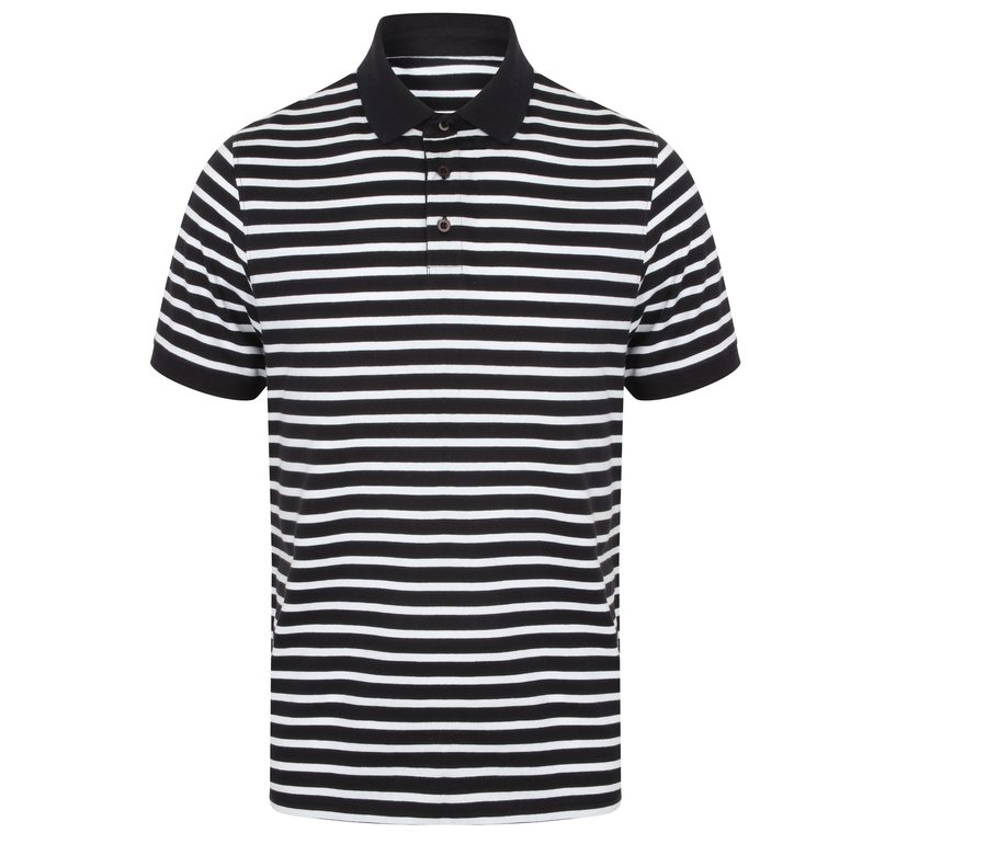 STRIPED JERSEY POLO SHIRT — Farbe NAVY/WHITE