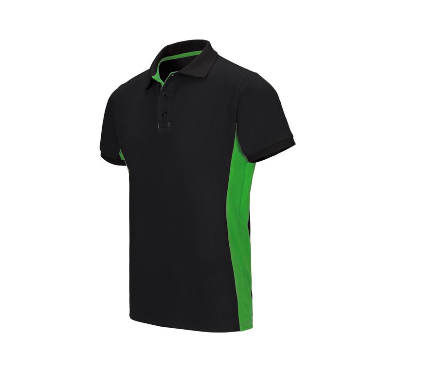 TWO-TONE SHORT SLEEVE POLO SHIRT — Farbe BLACK/LIME