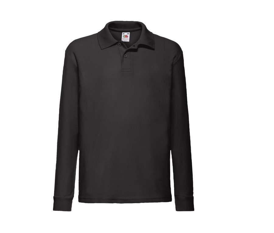 KIDS 65/35 LONG SLEEVE POLO — Farbe BLACK