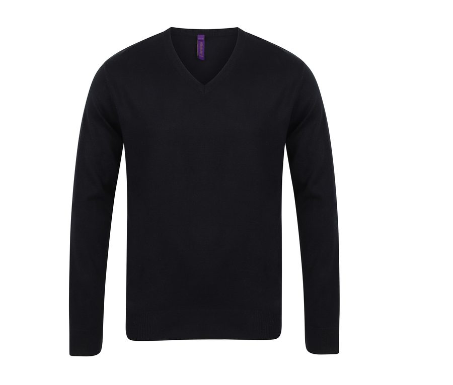 MEN'S V - NECK JUMPER — Farbe BLACK