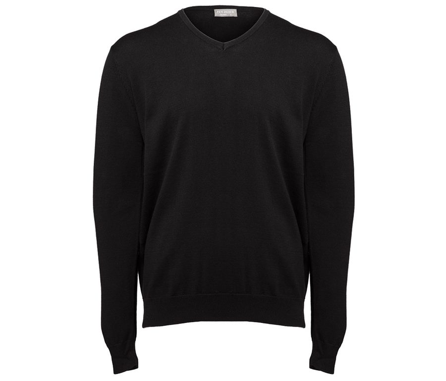 MENS V NECK — Farbe BLACK