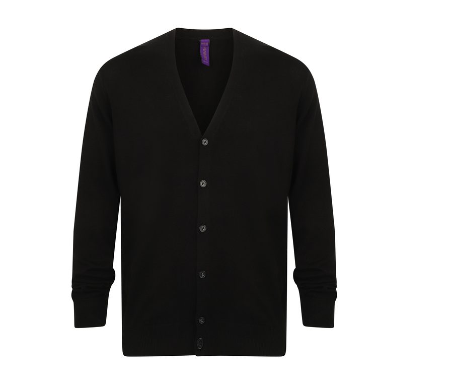 MEN'S V - BUTTON CARDIGAN — Farbe BLACK