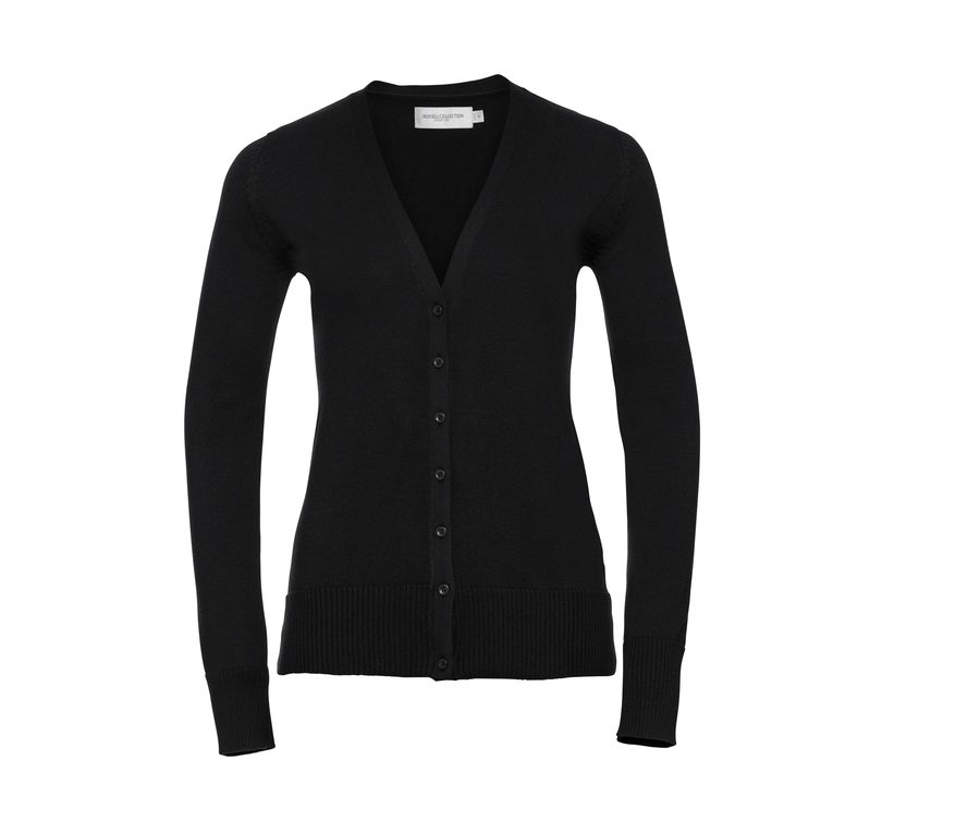 WOMEN'S V-NECK KNITTED CARDIGAN — Farbe BLACK