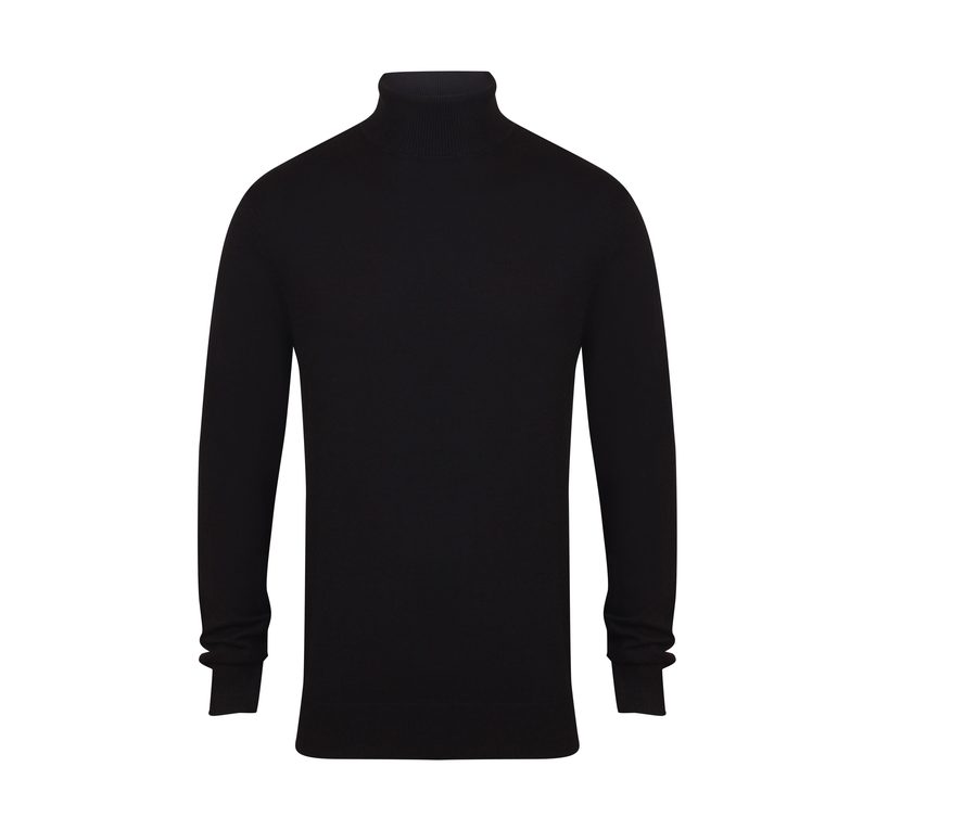 MEN'S ROLL NECK JUMPER — Farbe BLACK