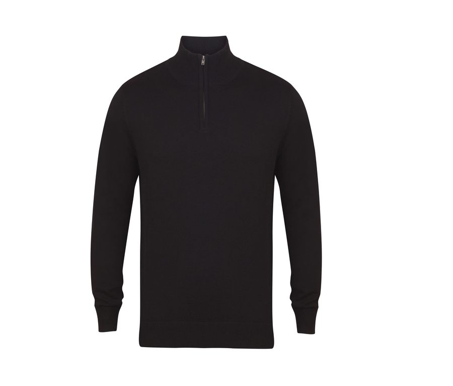 MEN'S 1/4 ZIP JUMPER — Farbe BLACK