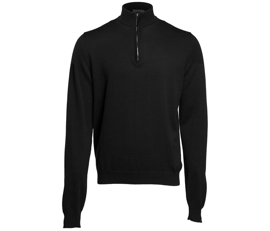 QUARTER ZIP JUMPER — Farbe BLACK