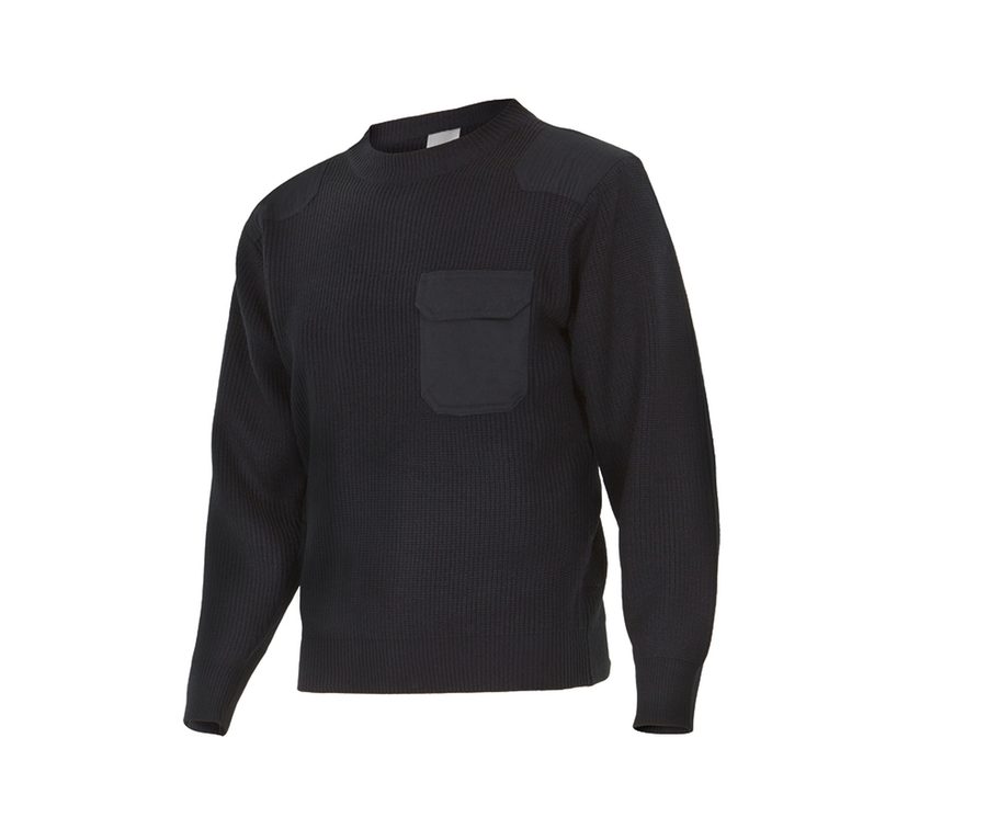 CREW NECK CHUNKY-KNIT JUMPER — Farbe BLACK