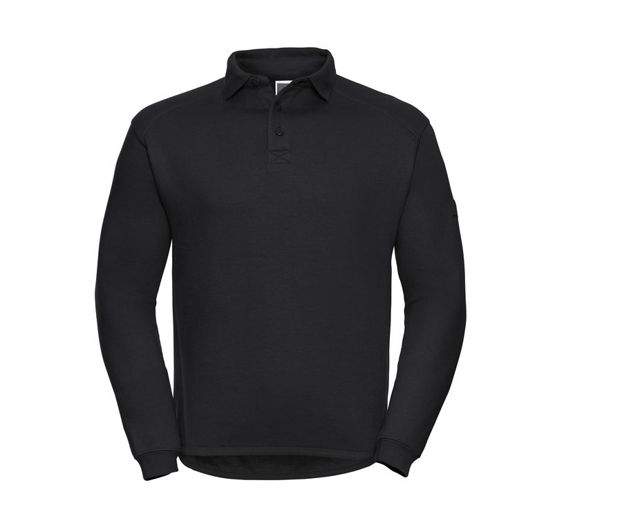 HEAVY DUTY WORKWEAR COLLAR SWEATSHIRT — Farbe BLACK
