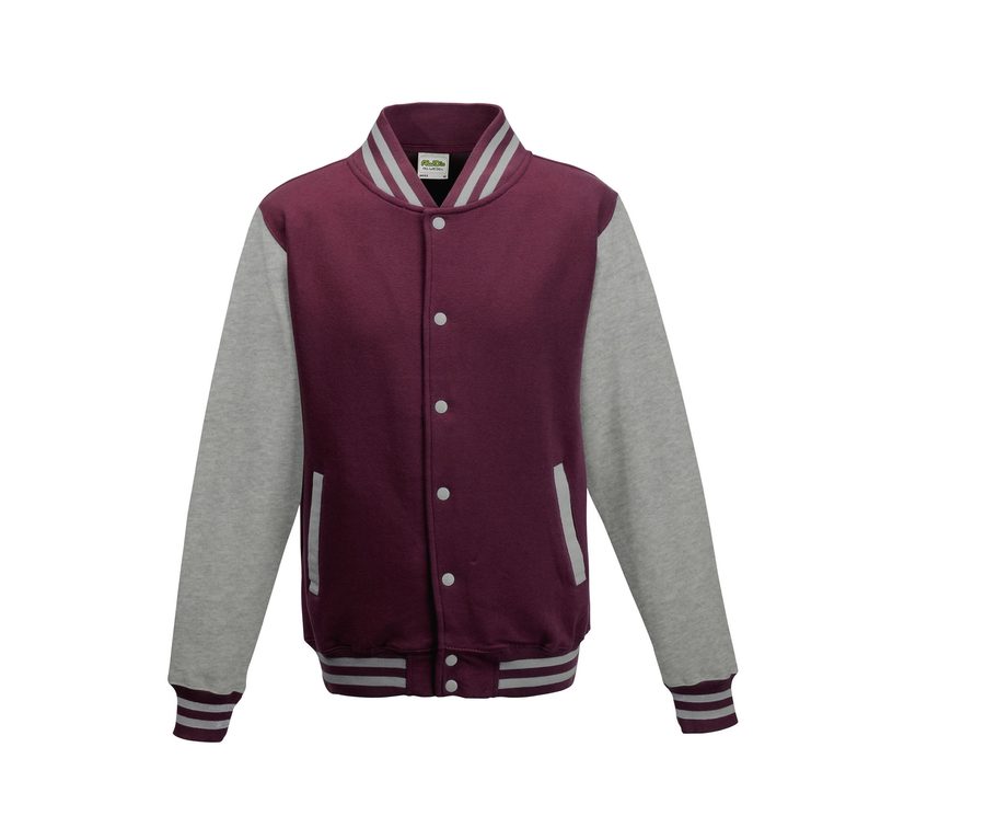 VARSITY JACKET — Farbe BURGUNDY/HEATHER GREY