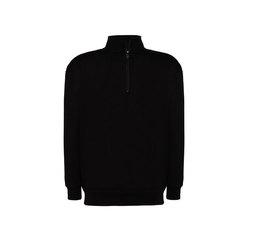 HALF ZIP SWEAT SHIRT — Farbe BLACK