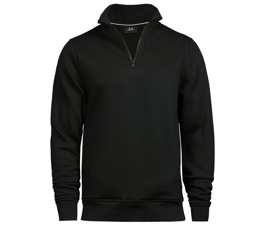 HALF ZIP SWEATSHIRT — Farbe BLACK