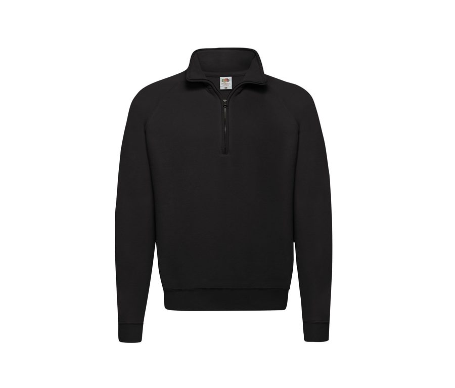 CLASSIC ZIP NECK SWEAT — Farbe BLACK
