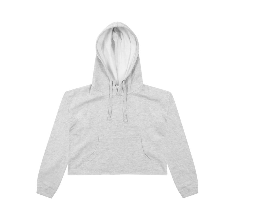 GIRLIE CROPPED HOODIE — Farbe HEATHER GREY