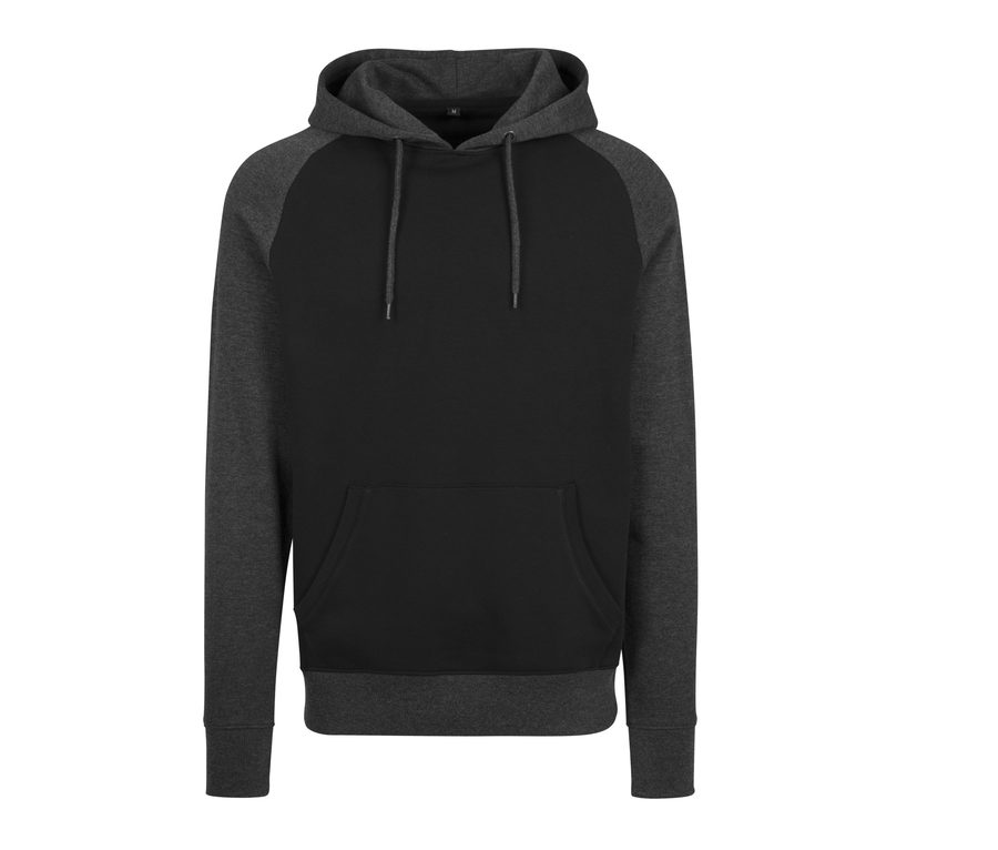 RAGLAN HOODY — Farbe BLACK/CHARCOAL