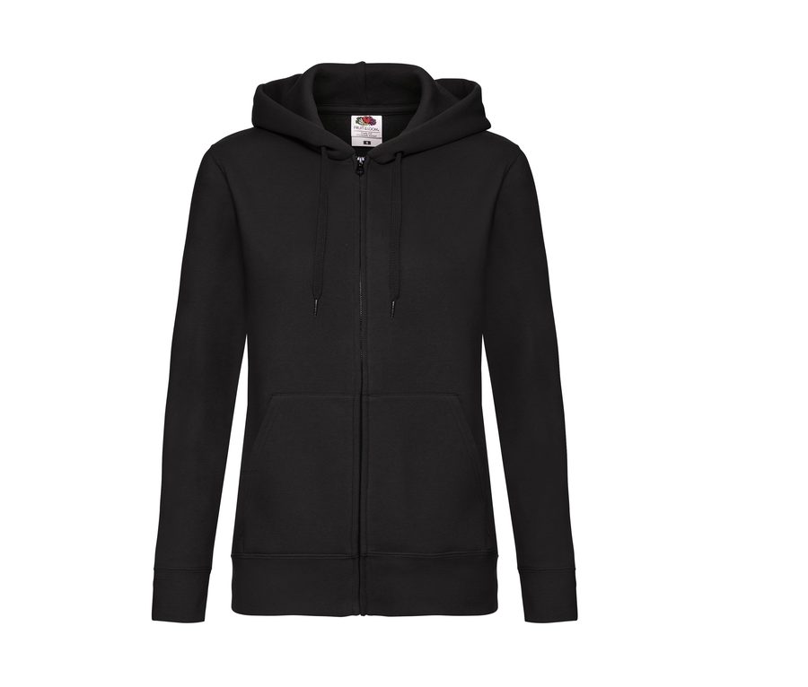 LADIES PREMIUM HOODED SWEAT JACKET — Farbe BLACK