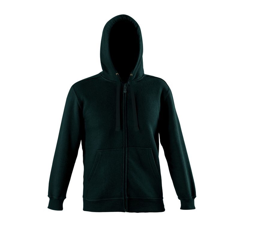 ZIP THROUGH HOODED — Farbe BLACK