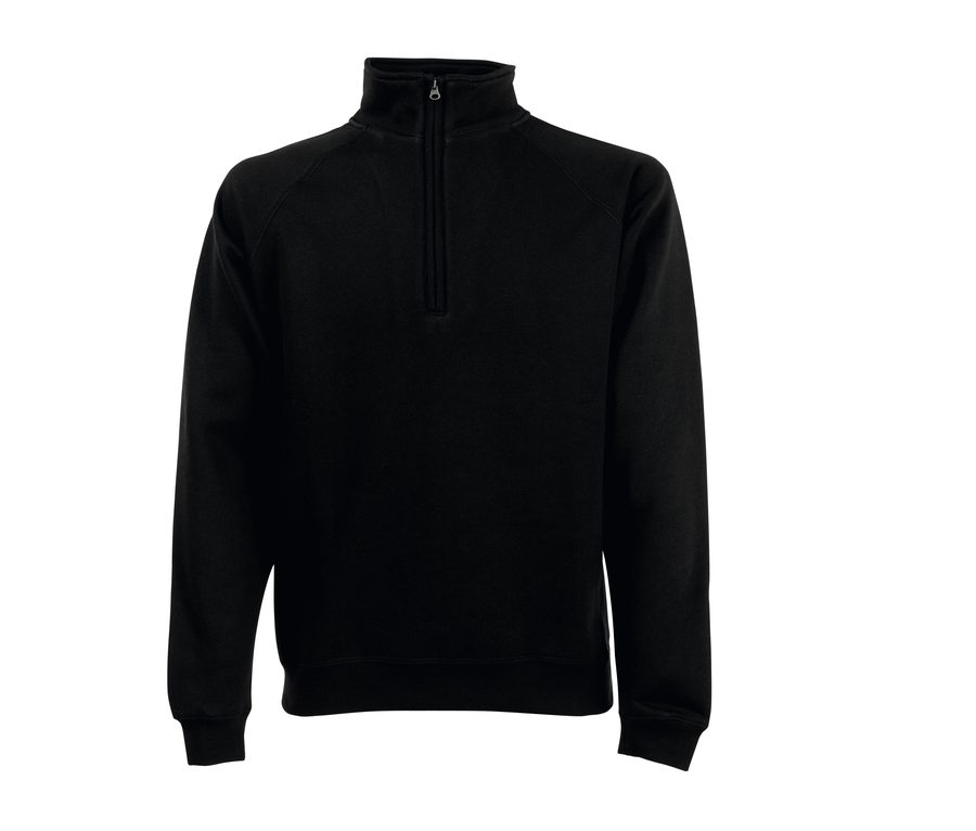 PREMIUM ZIP NECK SWEAT — Farbe BLACK