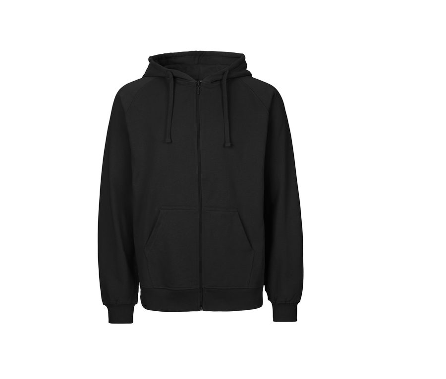 MENS HOODIE WITH ZIP — Farbe BLACK