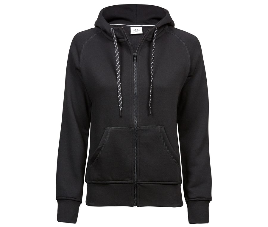 LADIES FASHION FULL ZIP HOOD — Farbe BLACK
