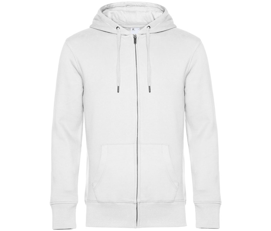 B&C KING ZIPPED HOOD — Farbe WHITE