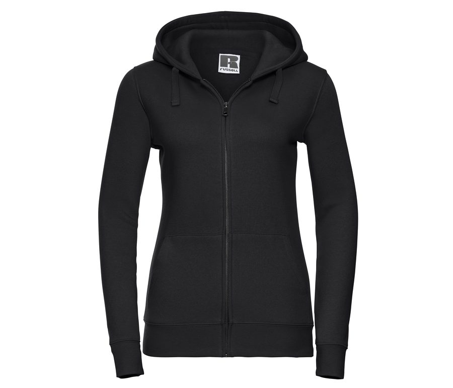 LADIES' AUTHENTIC ZIPPED HOOD JACKET — Farbe BLACK