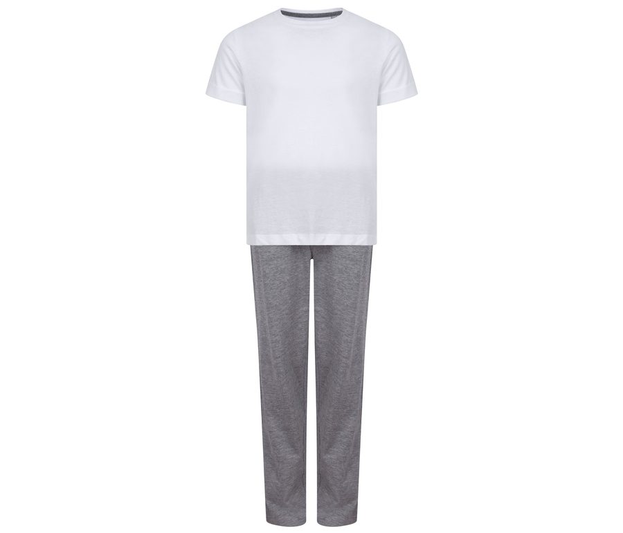 CHILDREN'S LONG PYJAMAS — Farbe WHITE/HEATHER GREY
