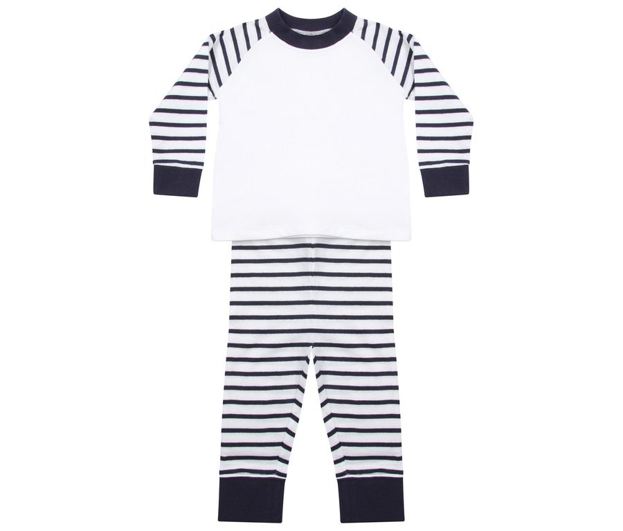 CHILDRENS STRIPED PYJAMAS — Farbe NAVY STRIPE/WHITE