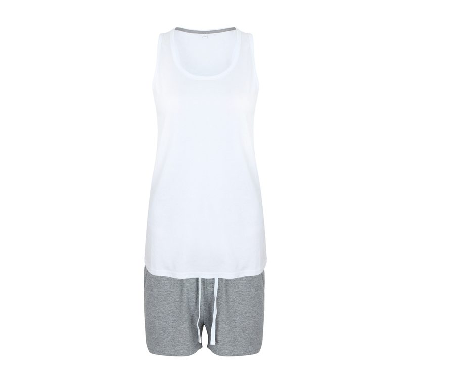 SHORT PYJAMAS SET — Farbe WHITE/HEATHER GREY