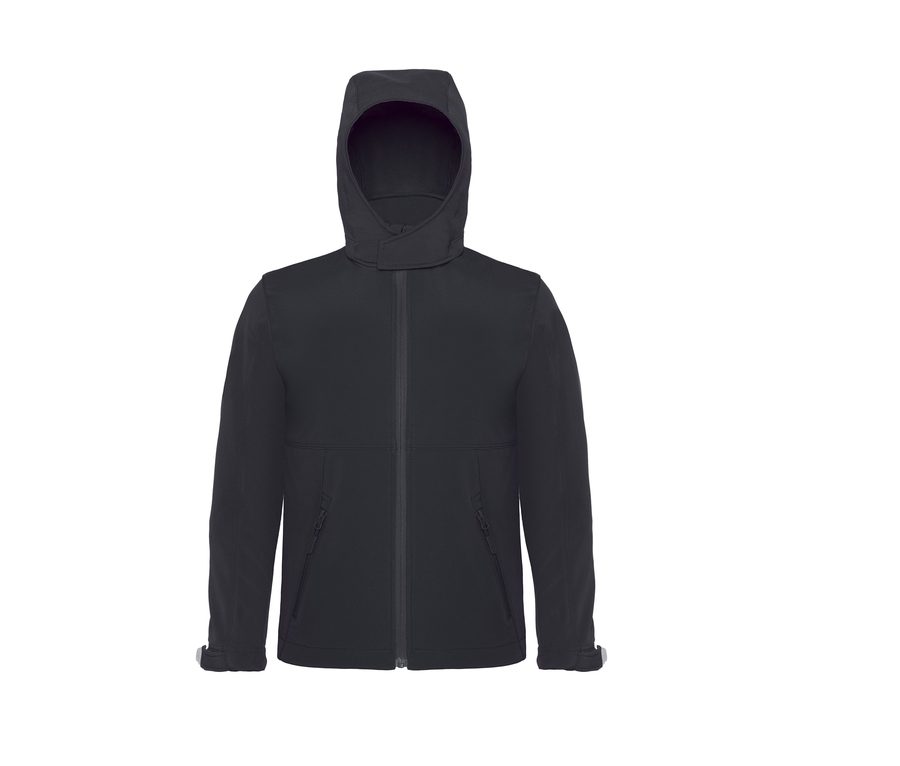 HOODED SOFTSHELL KIDS — Farbe BLACK